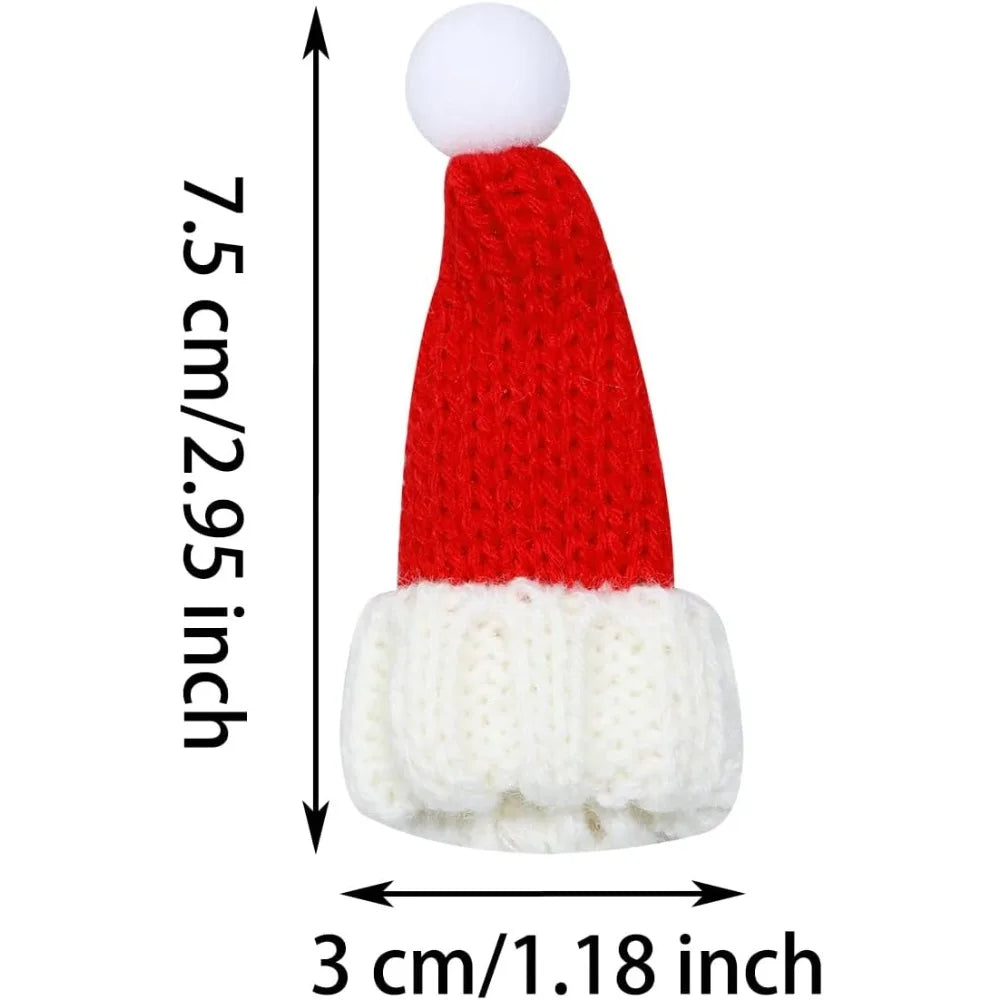 Christmas Halloween Non-woven Fabric Mini Santa Hats Red Candy Cane