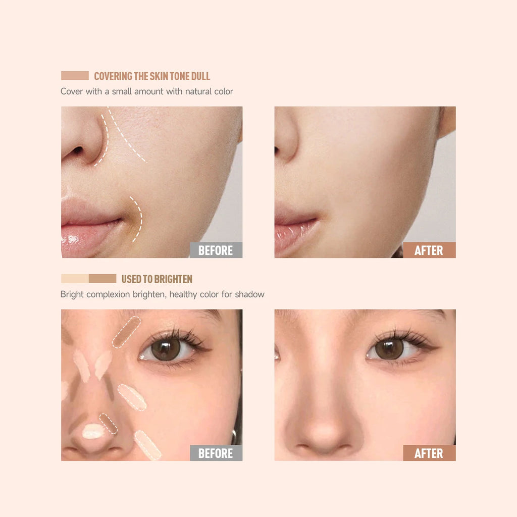 Concealer Palette Eyeshadow Pearlescent Matte Contour Brush Dark Zpaxo