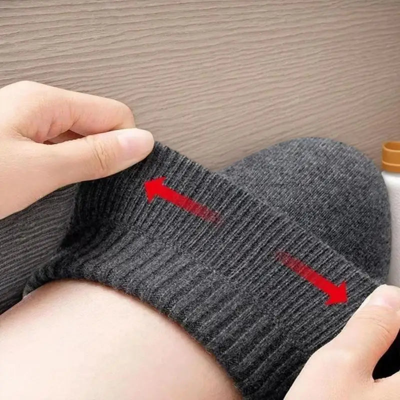 High-grade Wool Cashmere Knee Pads Leg Warmers Pair Grey Black Zpaxo