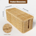 Cable Management Box Handwoven Imitation Rattan Cord Hider Organizer