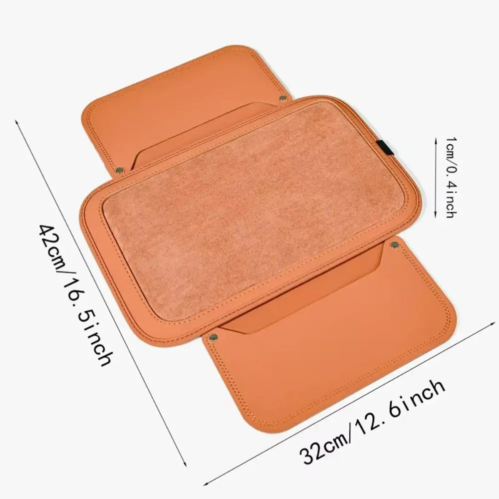 PU Leather Center Console Armrest Cushion Thicken Side Extension Pockets Car Elbow Support Pad Phone Slot Non-slip Zpaxo