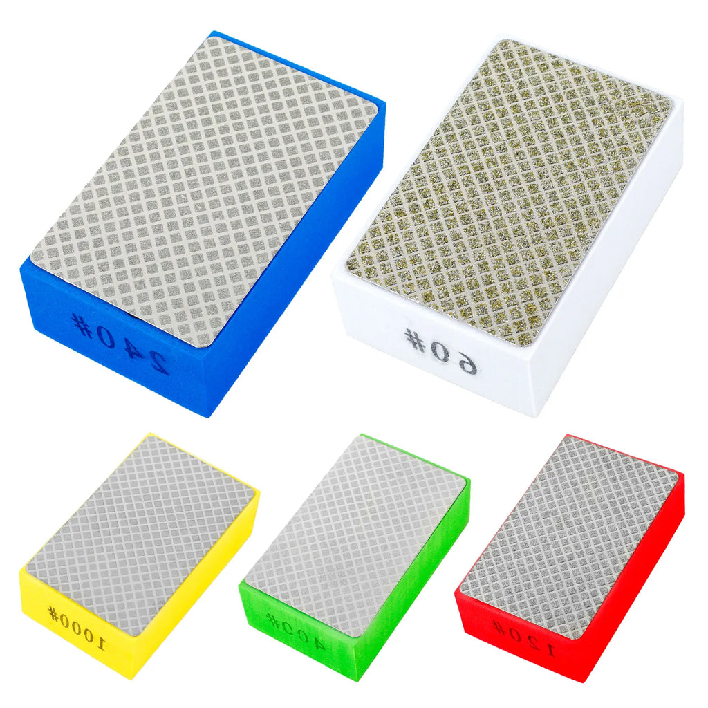 4/5pcs Diamond Hand Polishing Pads Set Tile Glass Abrasive Grinding Block Pad Stone Marble Ceramic Abrasive Grinding Block Pad Zpaxo C 5PCS