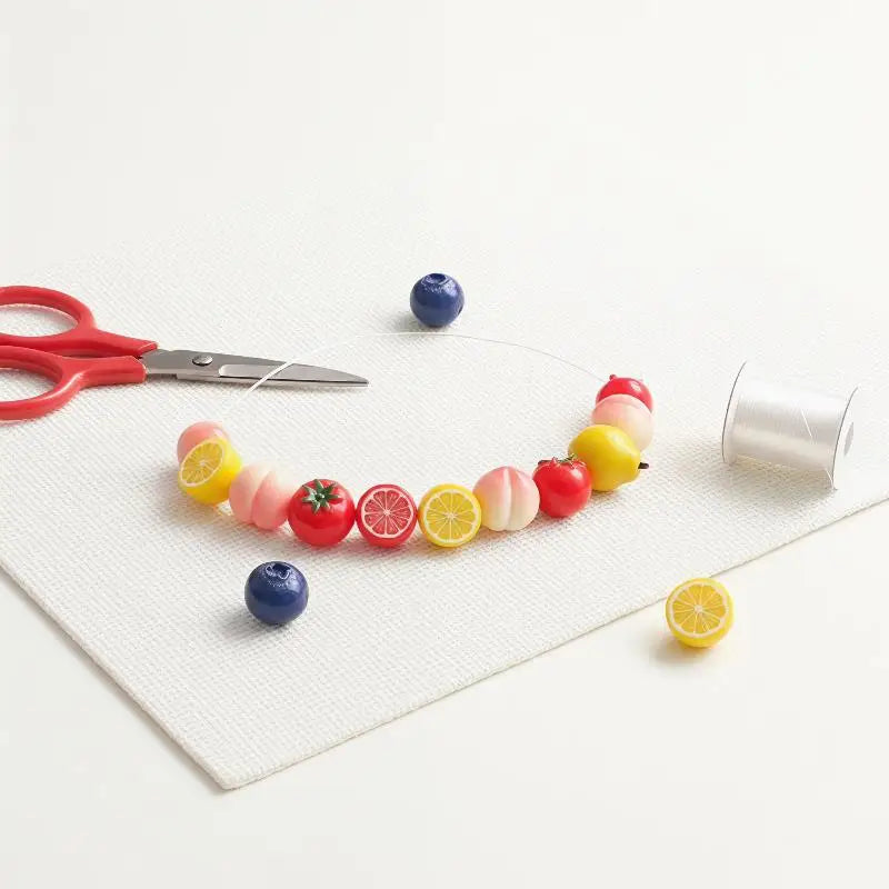 Colorful 3D Realistic Fruit Shaped Loose Beads Glossy Surface DIY Zpaxo