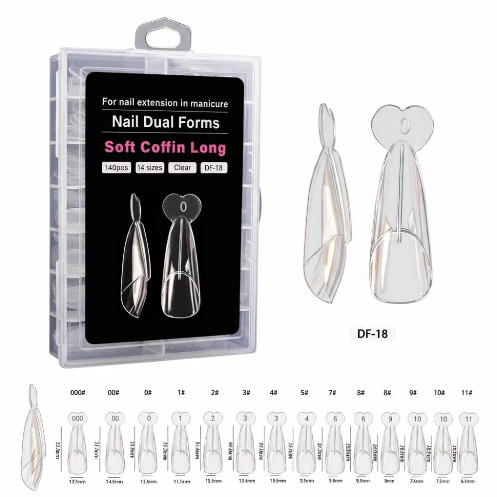 14 Sizes French Nail Dual Form Inner Line Reusable Extension Mold Zpaxo