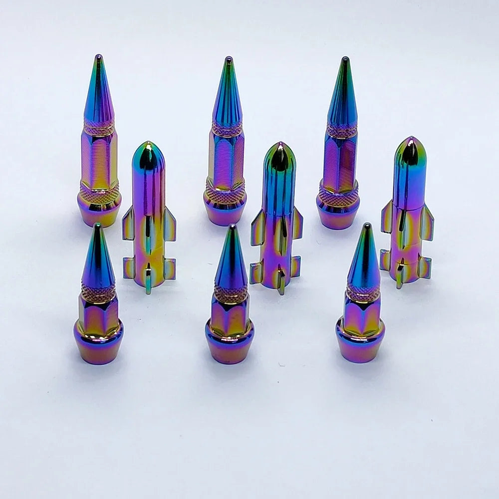 4-Pack Aluminum Colorful Tire Valve Stem Caps – Car, Bike & Moto