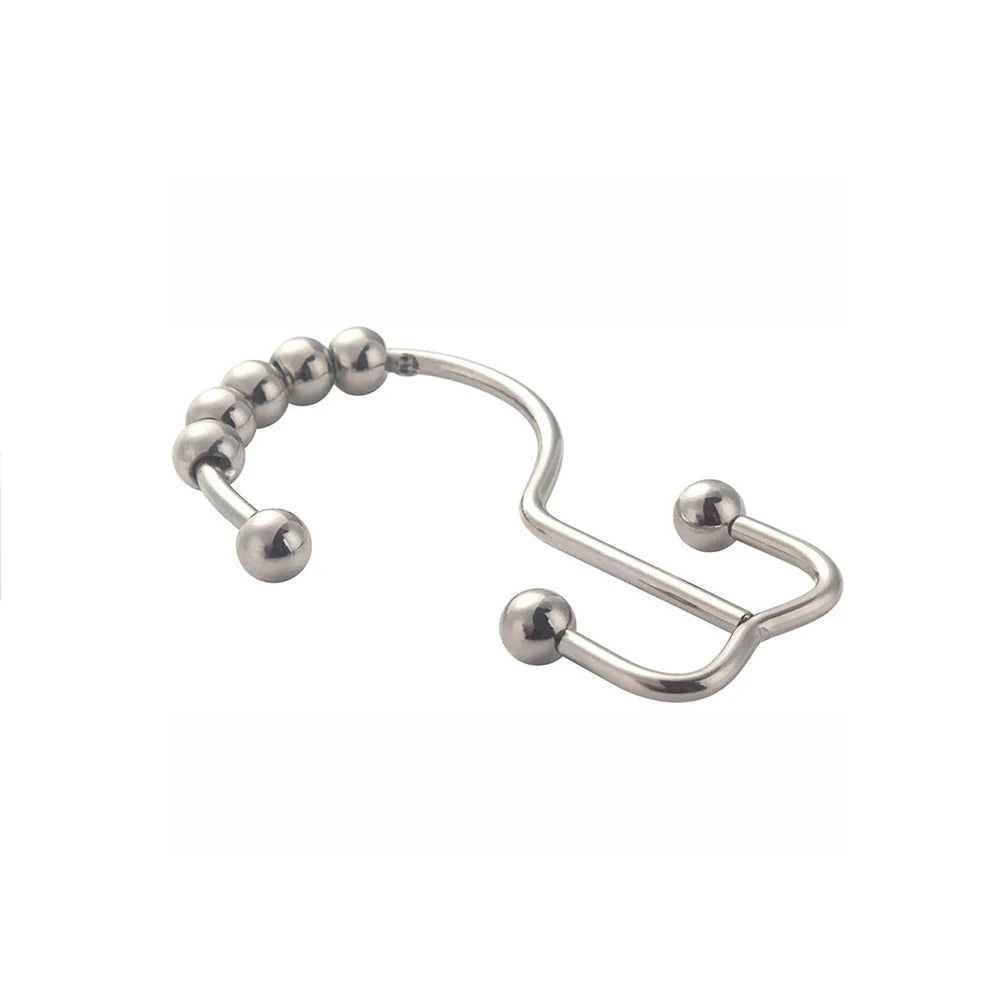 Shower Curtain Hooks Double Sided Bathroom Curtain Metal Hooks Rings for Bathroom Shower Rod Curtains Zpaxo
