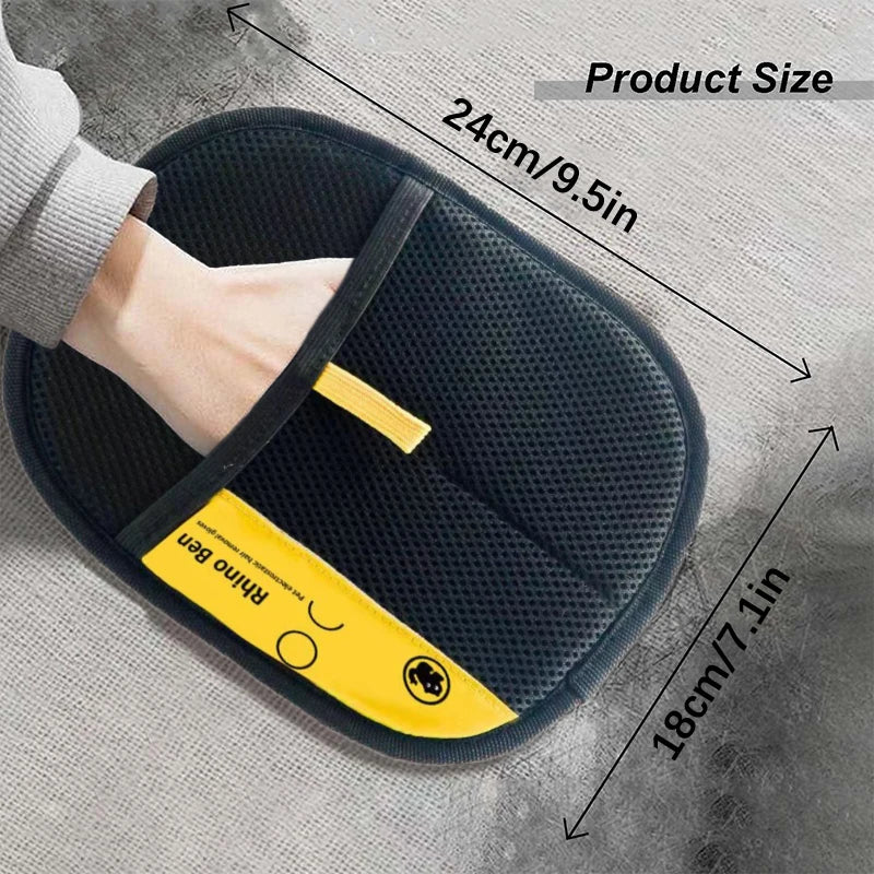 ▶1Pcs Reusable Pet Hair Remover Electrostatic Gloves For Cats & Dogs Zpaxo Black