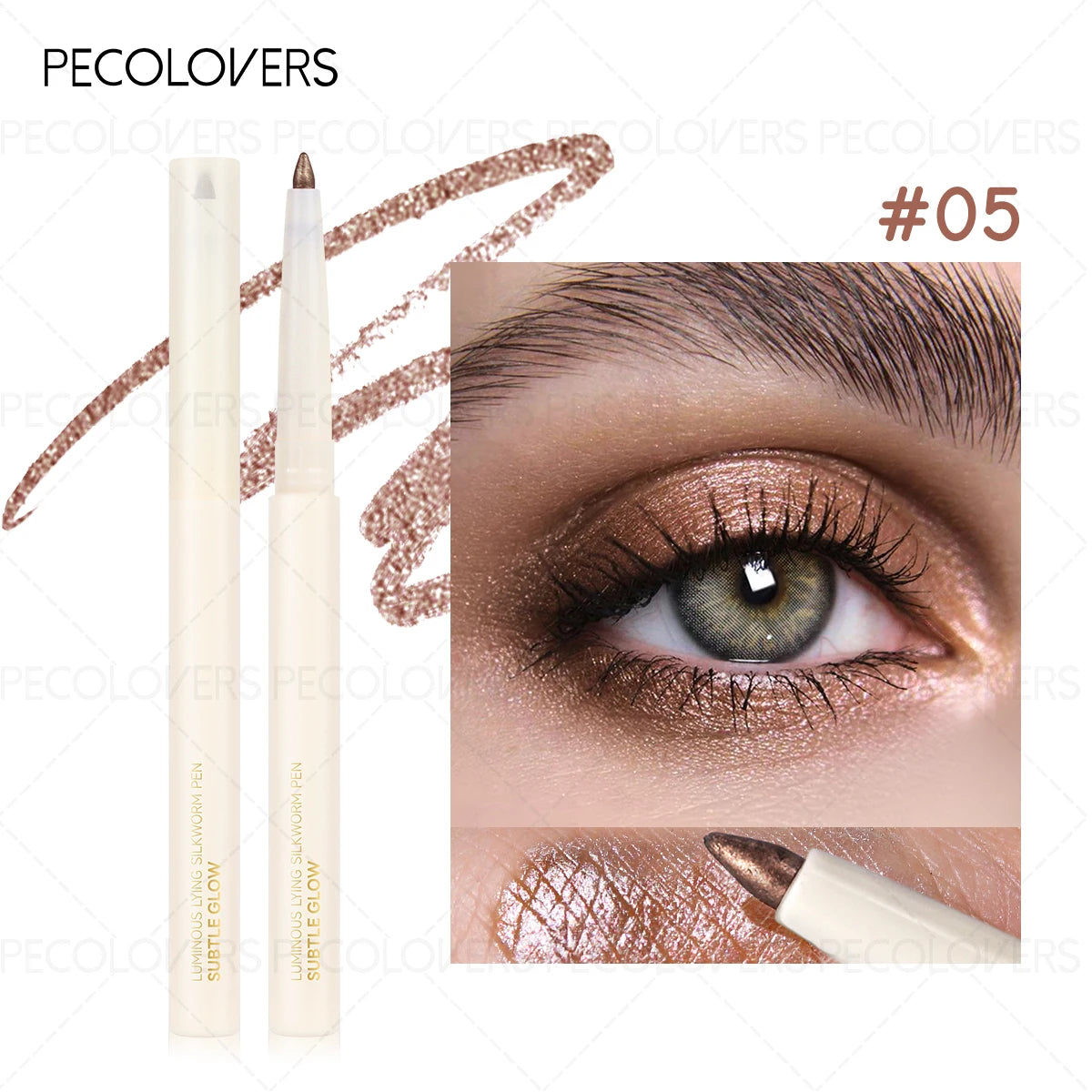 1 pc Smooth Nib Lying Silkworm Pen, Waterproof and Long-Lasting, Multi-Functional Lying Silkworm Pen, Eye Cosmetics Zpaxo 05