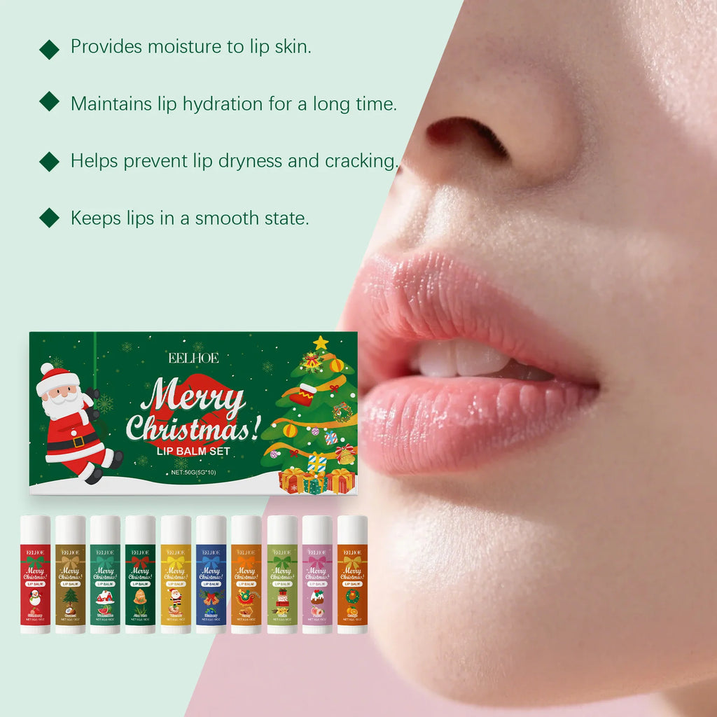 Christmas Lip Balm Set – Hydrating Glossy & Plump Lips Lip Balm Set Zpaxo
