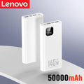 Lenovo 200000mAh 140W Super Fast Charging Power Bank Ultra Capacity Portable Charger New Arrival for iPhone Samsung Zpaxo White 50000mAh Above 100000mAh