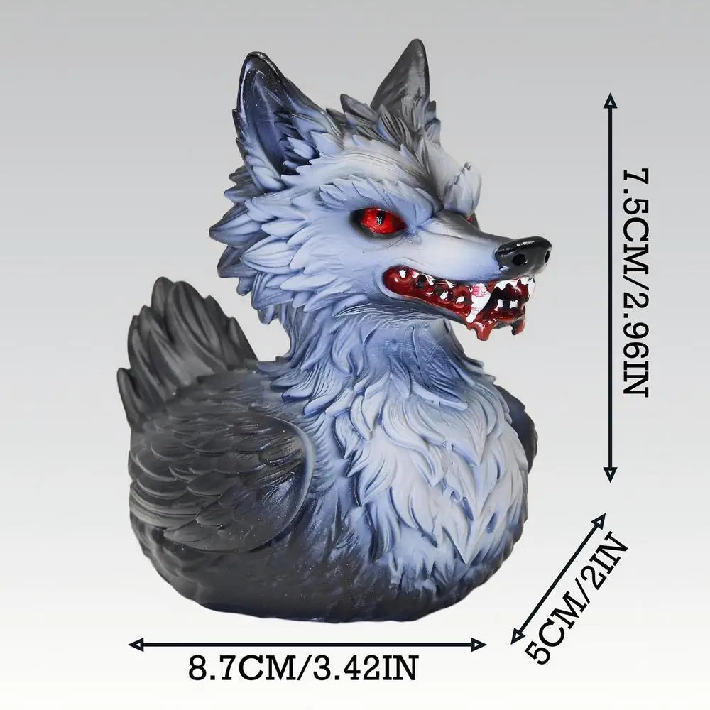 Werewolf Duck Statue Resin Halloween Gothic Decor Creepy Wolf