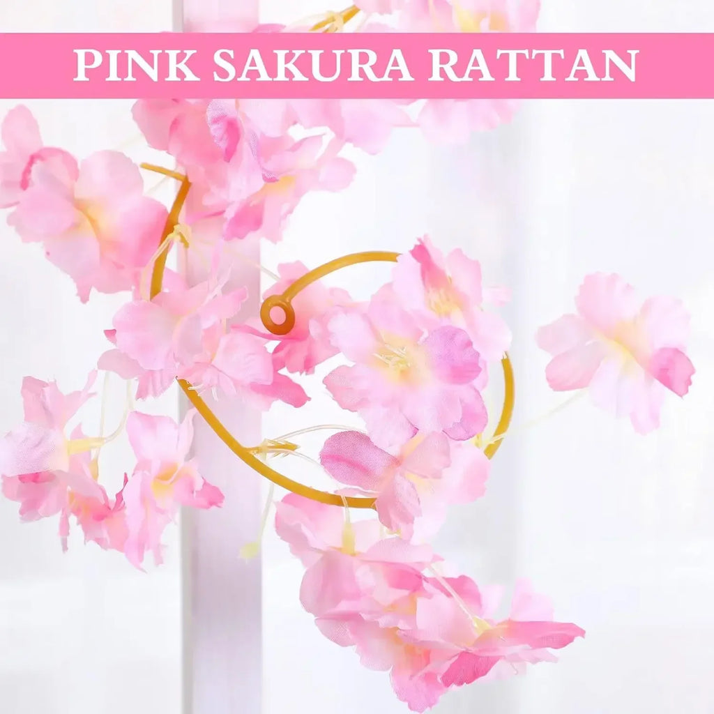 Long Realistic Artificial Cherry Blossom Wisteria Hanging Vine