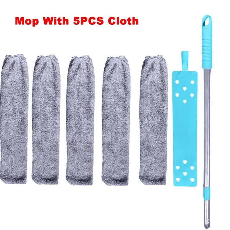 Long Handle Mop Telescopic Duster Brush Gap Dust Cleaner Bedside Sofa Zpaxo Mop With 5PCS Cloth