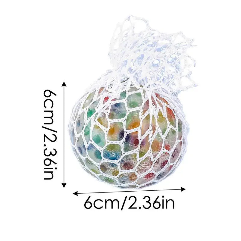 Rainbow Squeeze Ball Stress Relief Grape Balls Relieve Pressure Balls Hand Fidget Toy Rainbow Novelty Squeeze Ball Mesh Colorful Zpaxo