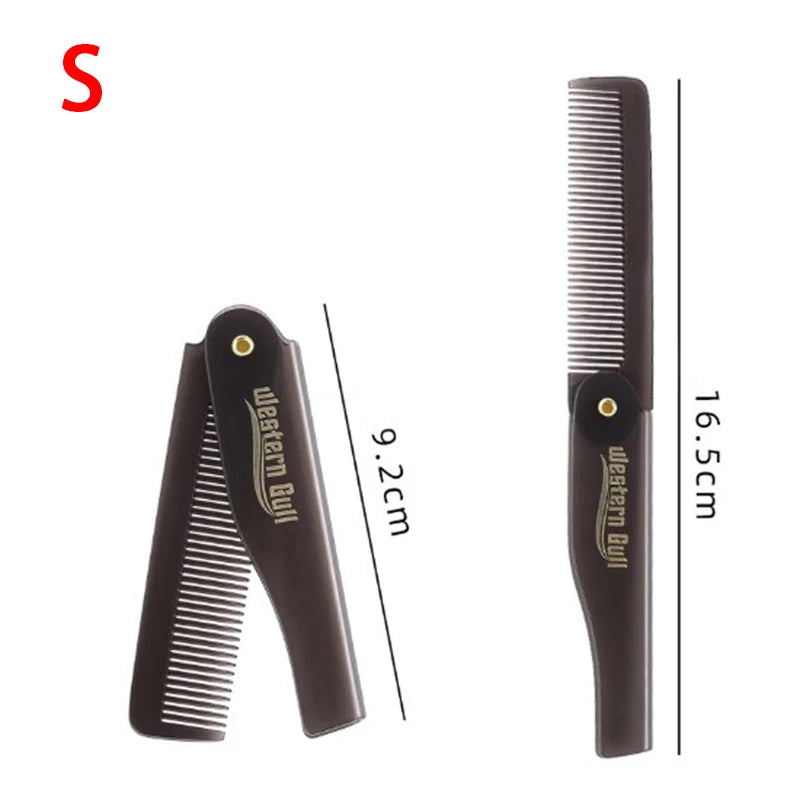 ▶1PCS Portable Foldable Pocket Combs Oil Head Plastic Beard Combs For Man Women Folding Comb Barber Hair Styling Tool Zpaxo S