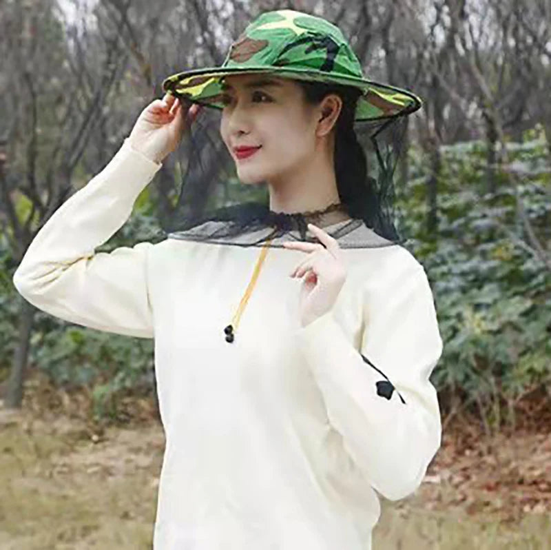 Beekeeper Protective Hat Anti Bee Fabric Nylon Net Yarn Beekeeping Zpaxo light green