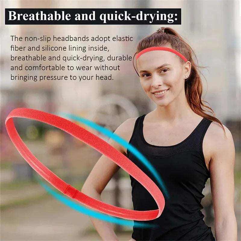 Anti-Slip Elastic Sports Headbands – 1 or 4 Pack Sweatband