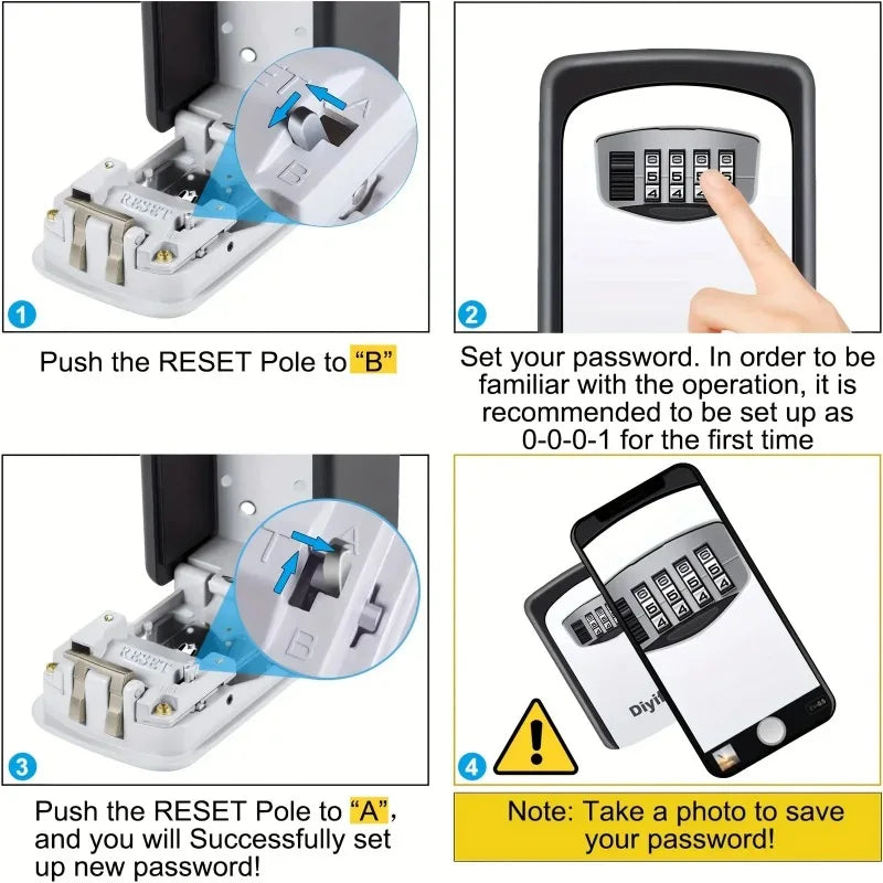 Flip-top Ultra-secure Key Safe Box Plastic Storage Hotel Emergency