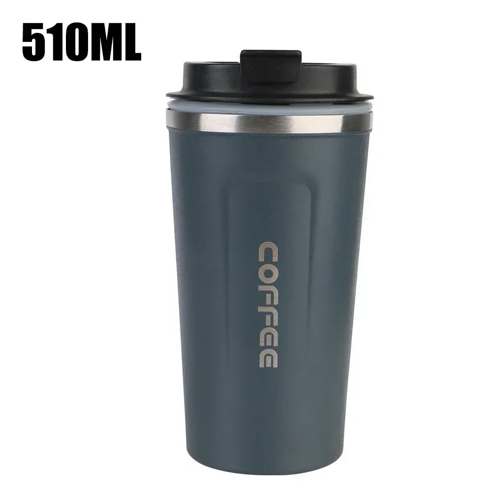 Leak-Proof Travel Thermos Mug 380/510ml – Double Wall Steel Travel Thermos Mug Zpaxo 510ML Blue as picture show