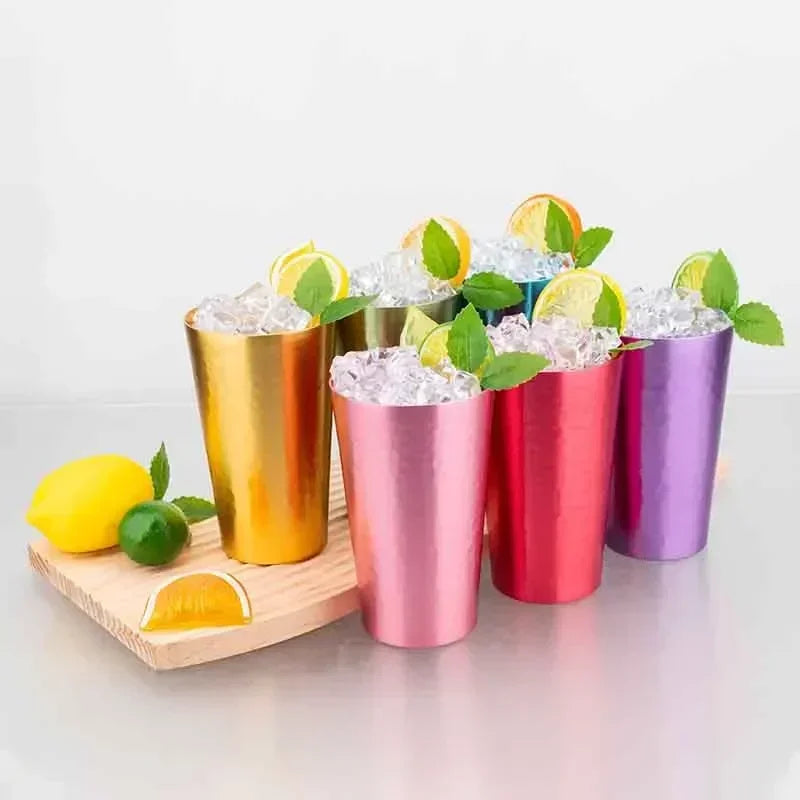 New 6PCS Stone Texture Aluminum Tumbler Set – Lightweight Drinking Cups with Gift Box for Home, Travel, and Outdoor Use Zpaxo