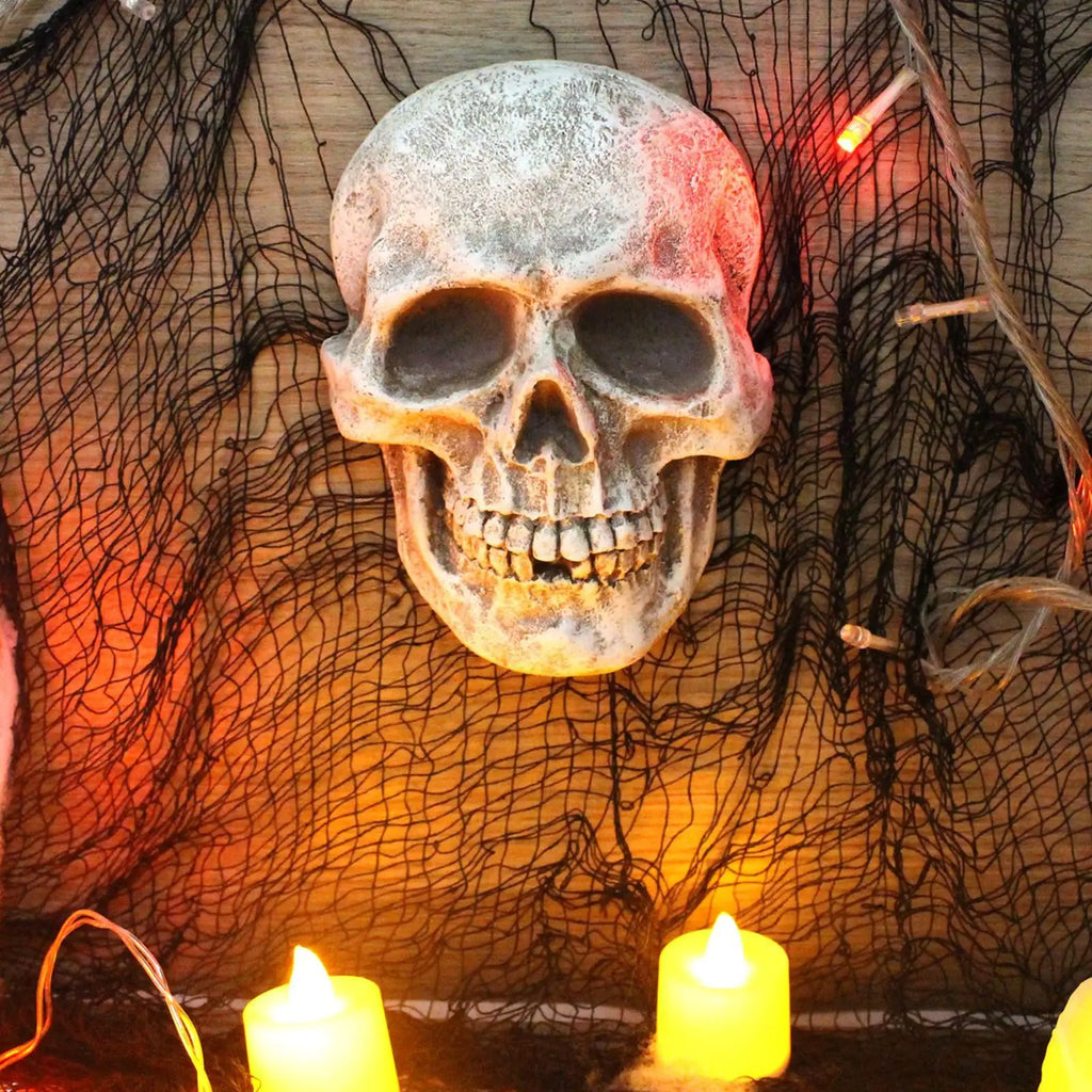 Halloween Skull Decor Resin Decorative Realistic Gothic Statue Human
