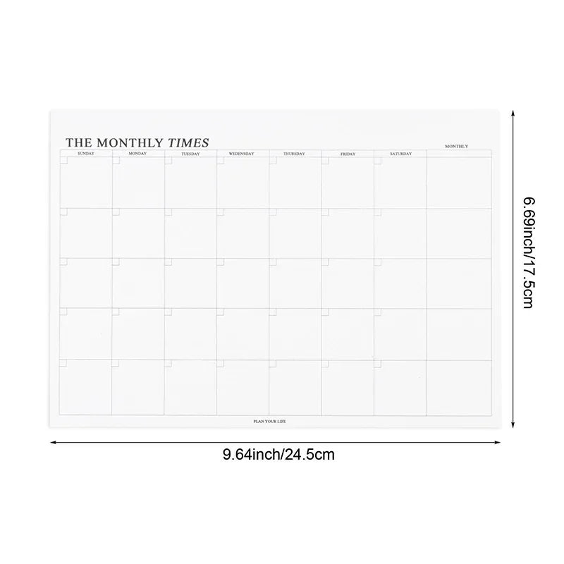 Weekly Planner Monthly Undated Agenda Notebook Schedules Study Korean