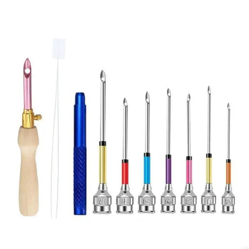Beginner Embroidery Needle Tool Adjustable Handle 7 Tip Threader