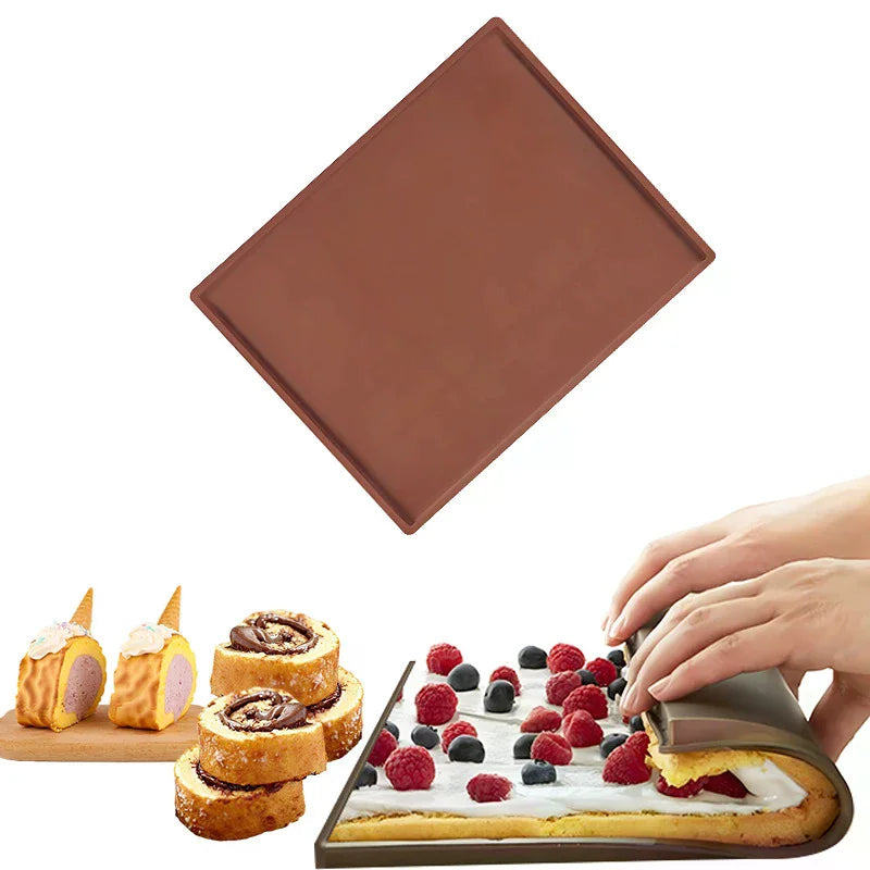 Multifunctional Silicone Cake Roll Mat Bakeware Tray Pan Painted Pad Zpaxo