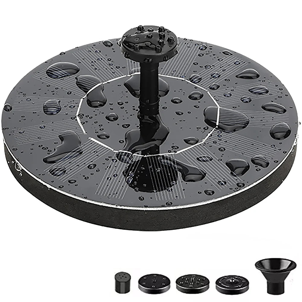 1W Solar Bird Bath Fountain 6 Nozzles Powered Floating Pump Garden Zpaxo 16cm