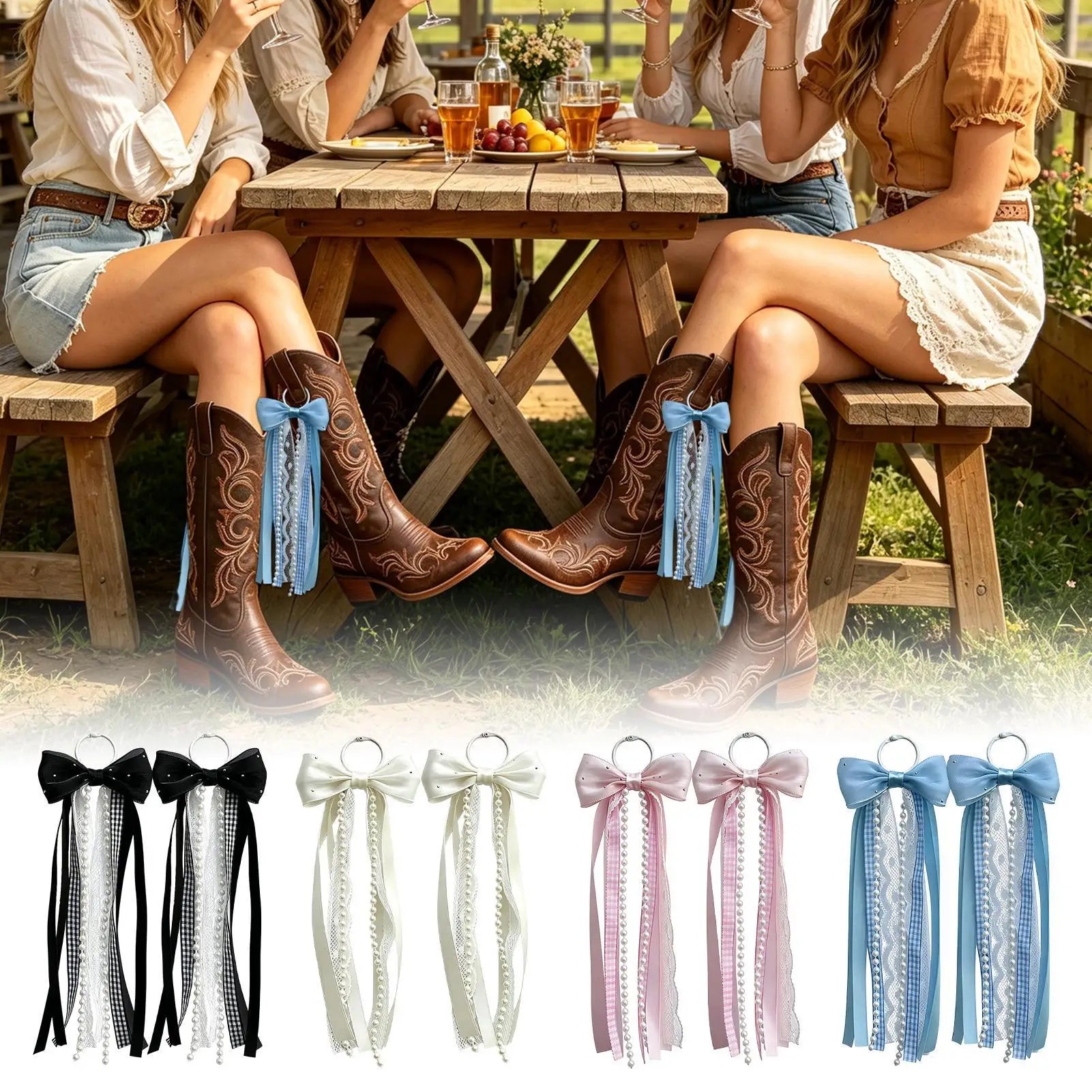 Boot Ribbons Cowboy 2 Lace Ribbon Classic Bows Decoration Cow Decor