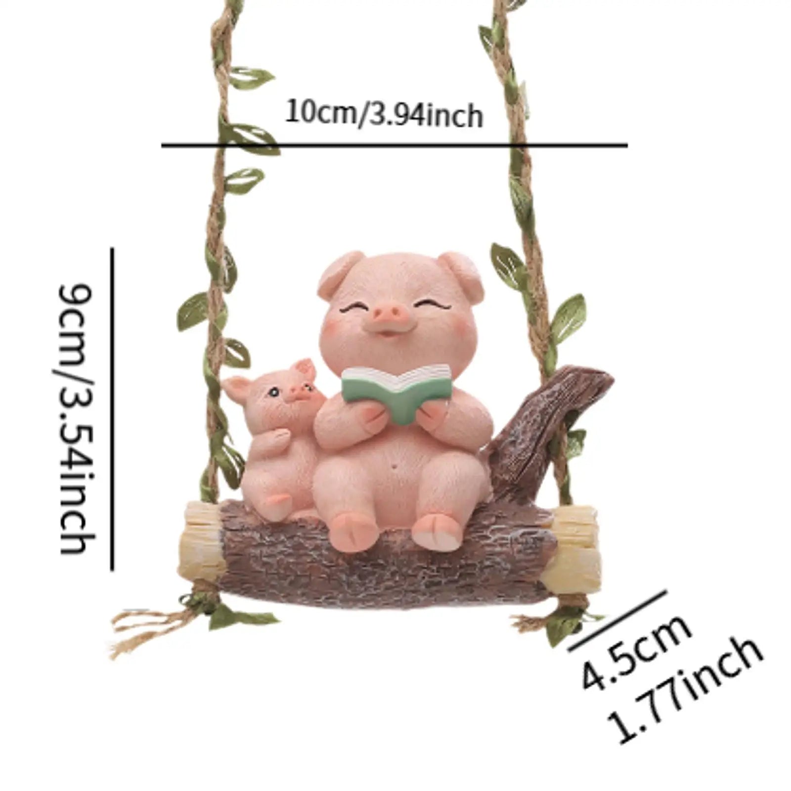 Swing Animal Garden Statue Resin Ornament Decorative Hanging Zpaxo