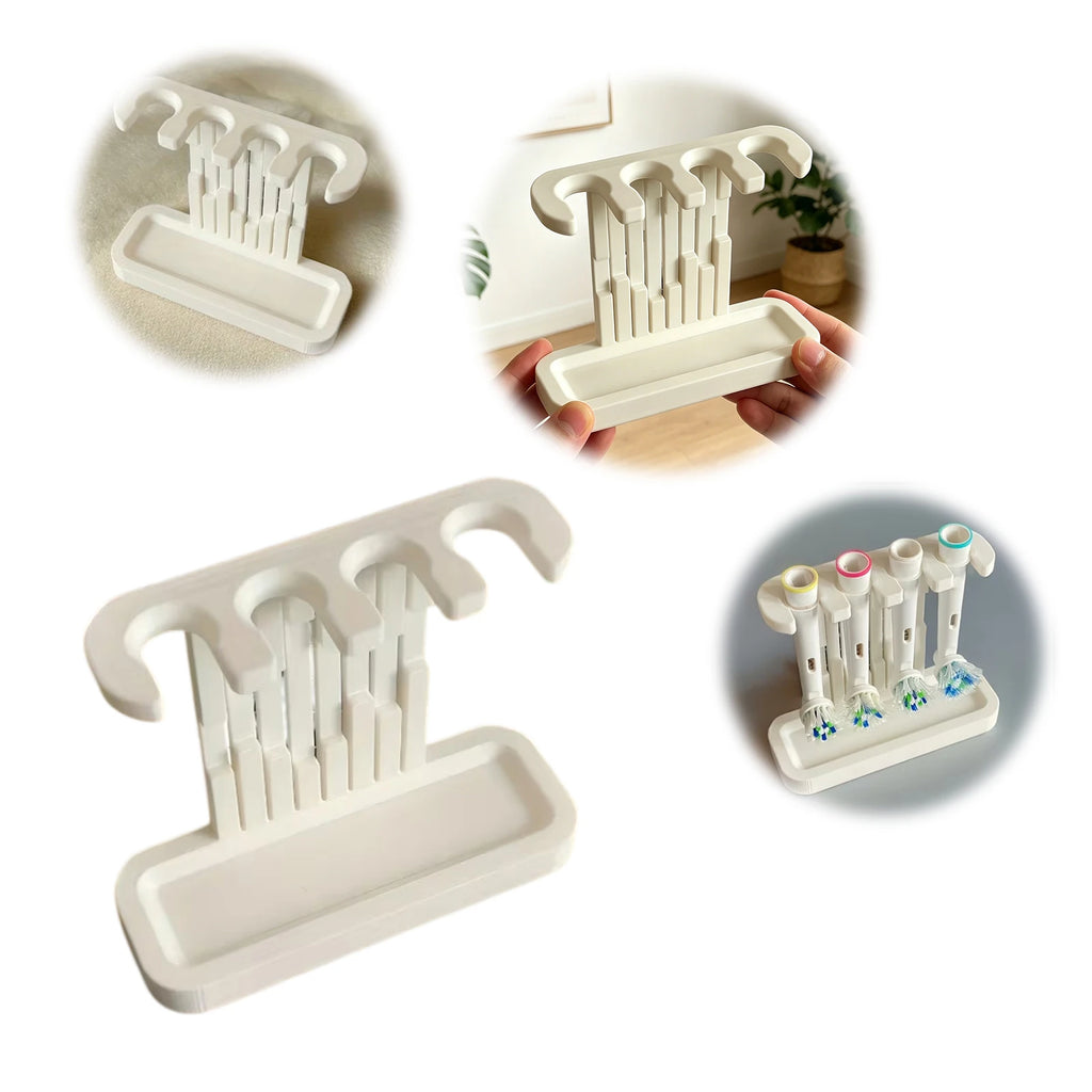 Tooth Brushing Holder 3D Printed Brush Head Organizer Drain Tray