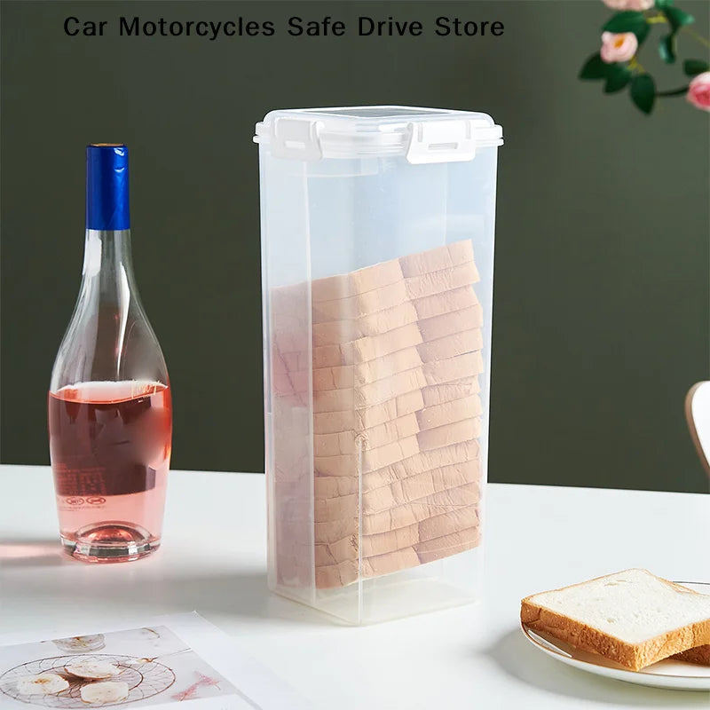 Plastic Bread Box Sealing Lid Tray Storage Sandwich Pasta Multigrain
