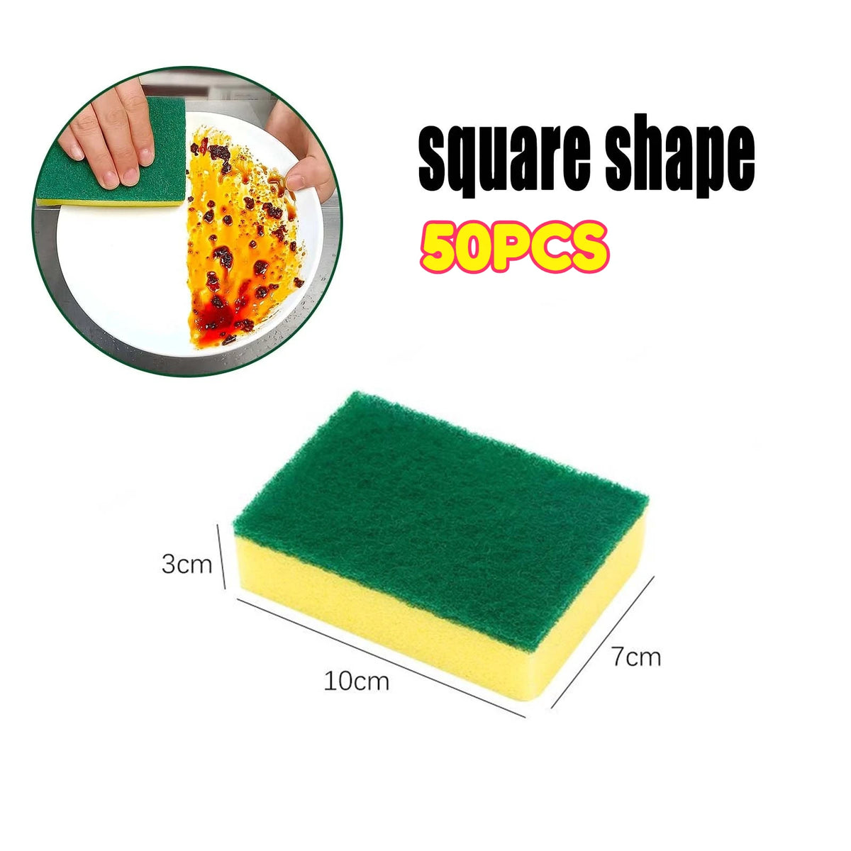 Highly Absorbent Kitchen Sponges for Kitchen Sink Dishwashing Sponges Holder Kitchen Cleaning Supplies Cleaning Pot CleaningTool Zpaxo 50pcs A