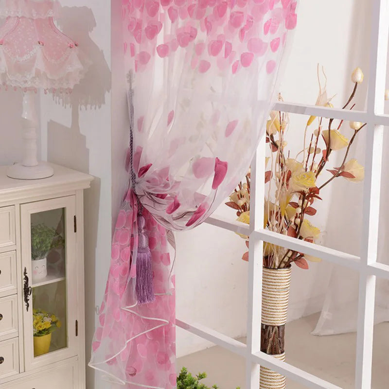 Tulip Printed Nordic Curtains Fashion Door Window Curtain Practical Elegant Beautiful Romantic Durable for Living Dining Room Zpaxo