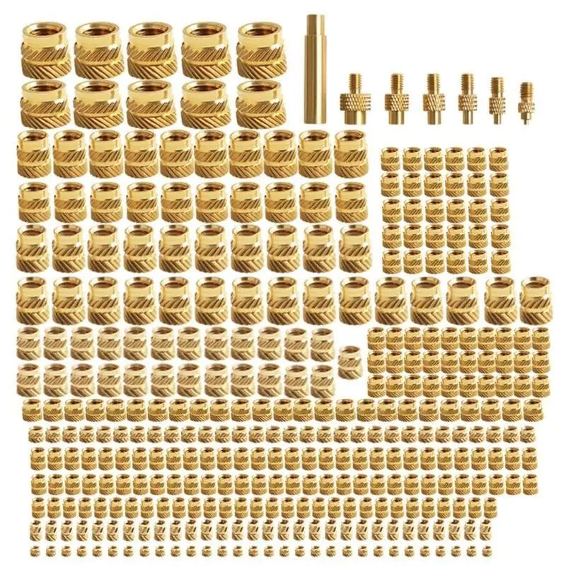 652F Comprehensive Brass Threaded Nut Heat Insertion Set For Soldering Irons Knurled Double Twill Embedment Nut 2 To 8 Zpaxo CN