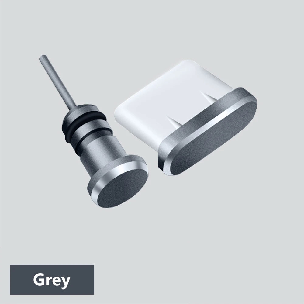 Type C Dust Plug Protects Charging Jack Opening SIM Card Pin Combo For Phone Charging Port Office Home Device Care Port Cover Zpaxo Grey