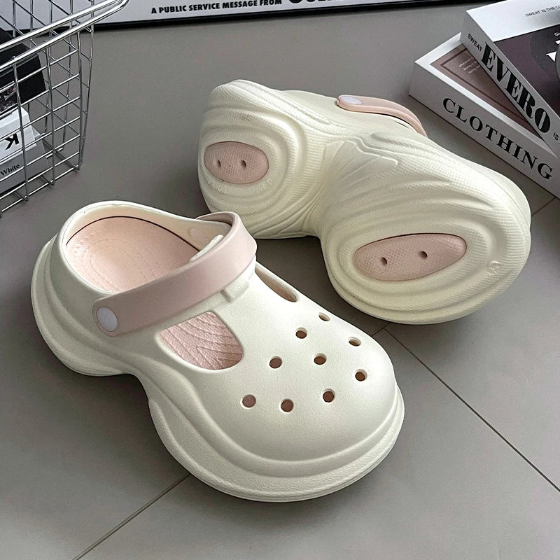 SHAJI Women Cloud Clogs EVA Thick Platform Hole Shoes Non Slip Soft