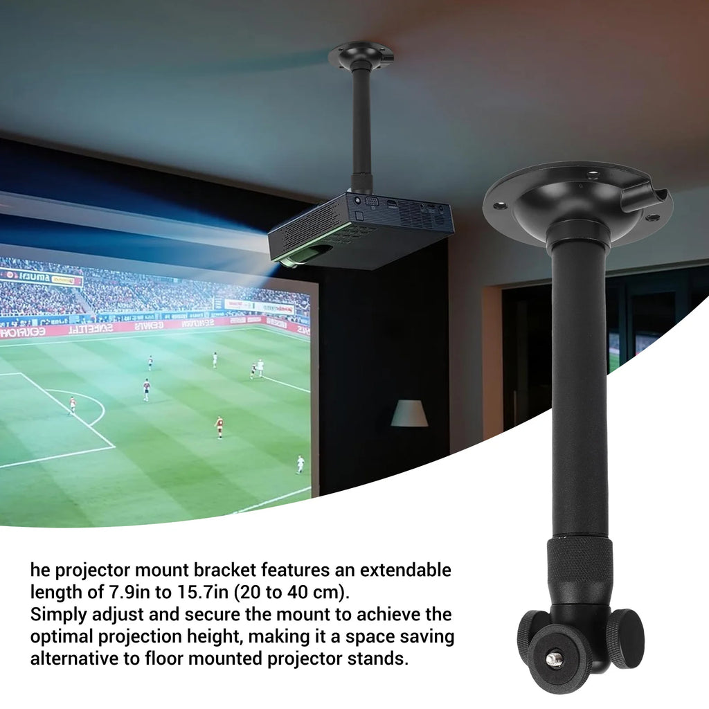 Ceiling Wall Projector Mount Bracket for TMY Projectors Universal 7.9 to 15.7in Length Adjustable 360° Rotation 90° Tilt Zpaxo