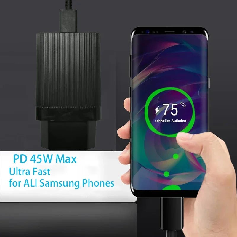 UYUXIO USB C Mobile Phone Charger PD 45W Fast Charge Turbo Wall