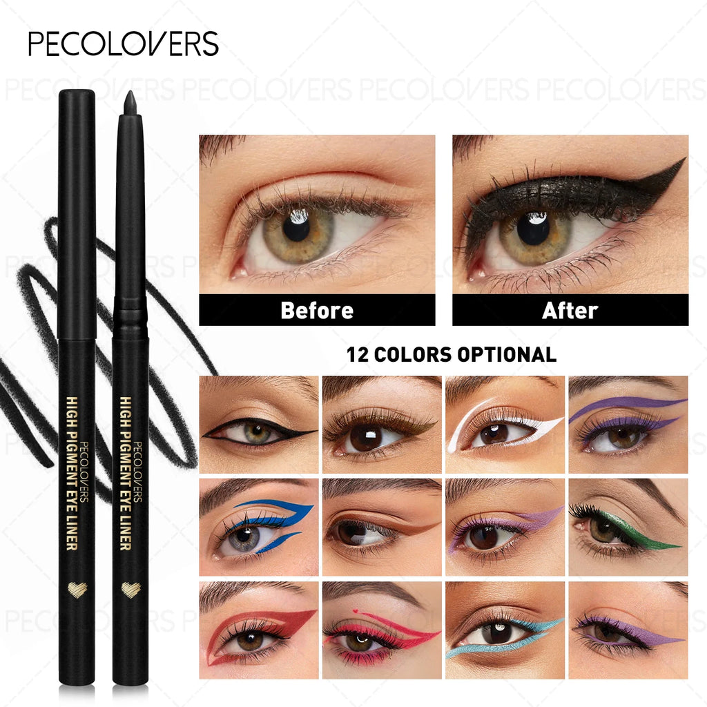 1PC Matte Black Green Waterproof Eyeliner Pencil Sweatproof Quick Dry Easy To Wear High Pigment Eye Liner Pen Eye Makeup Tool Zpaxo