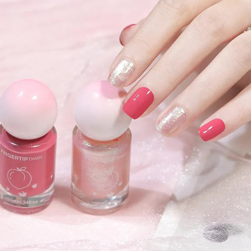 No-bake Nail Polish Polarized Nude Nails Art Tearable Quick Dry Zpaxo