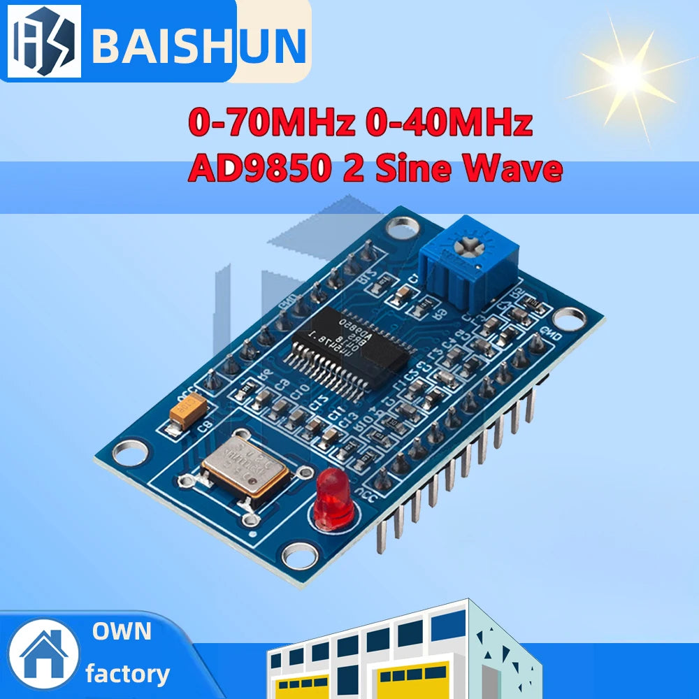 AD9850 DDS Signal Generator Module Dual-channel Programmable 70MHz RF Zpaxo