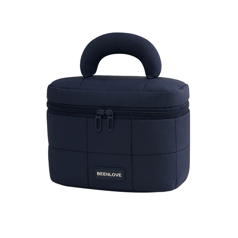 Large Capacity Cloud Open Makeup Bag – Travel Toiletry Organizer Travel Makeup Bag Zpaxo Deep Blue