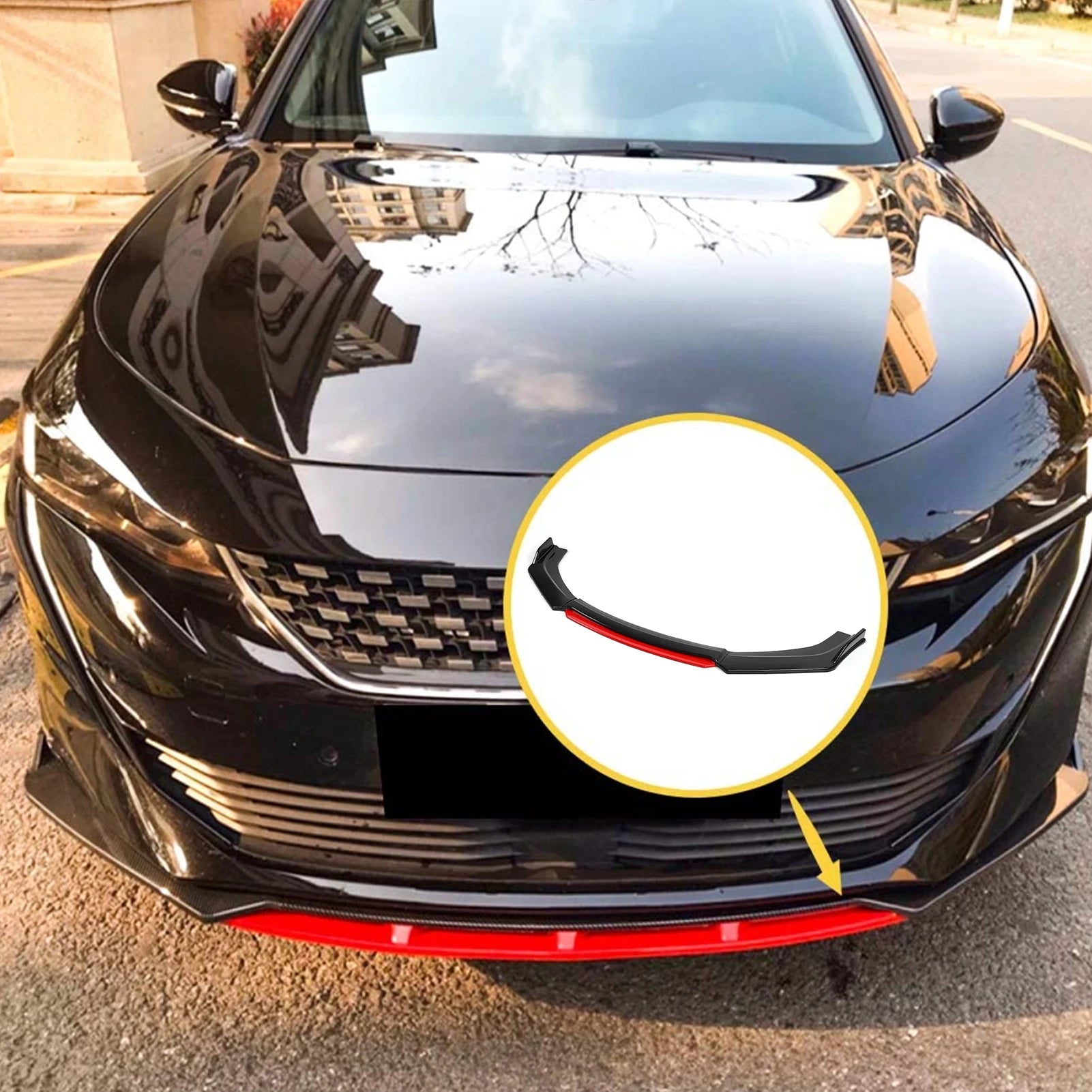 Universal Front Bumper Lip Spoiler Chin Body Protection PP Auto Car
