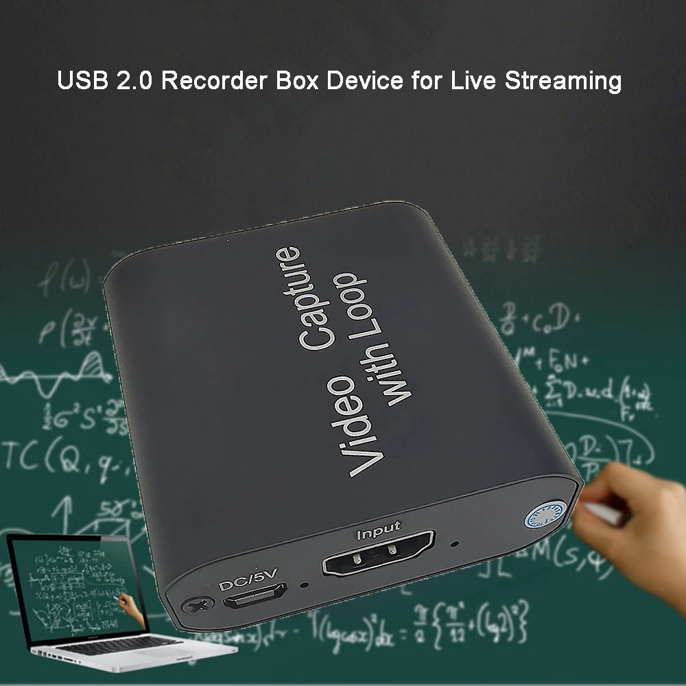 USB 2.0 4K HDMI-Compatible Video Capture Card Loop Out 1080P 60fps Video Grabber Recorder Box for PS4 Game Live Streaming Zpaxo