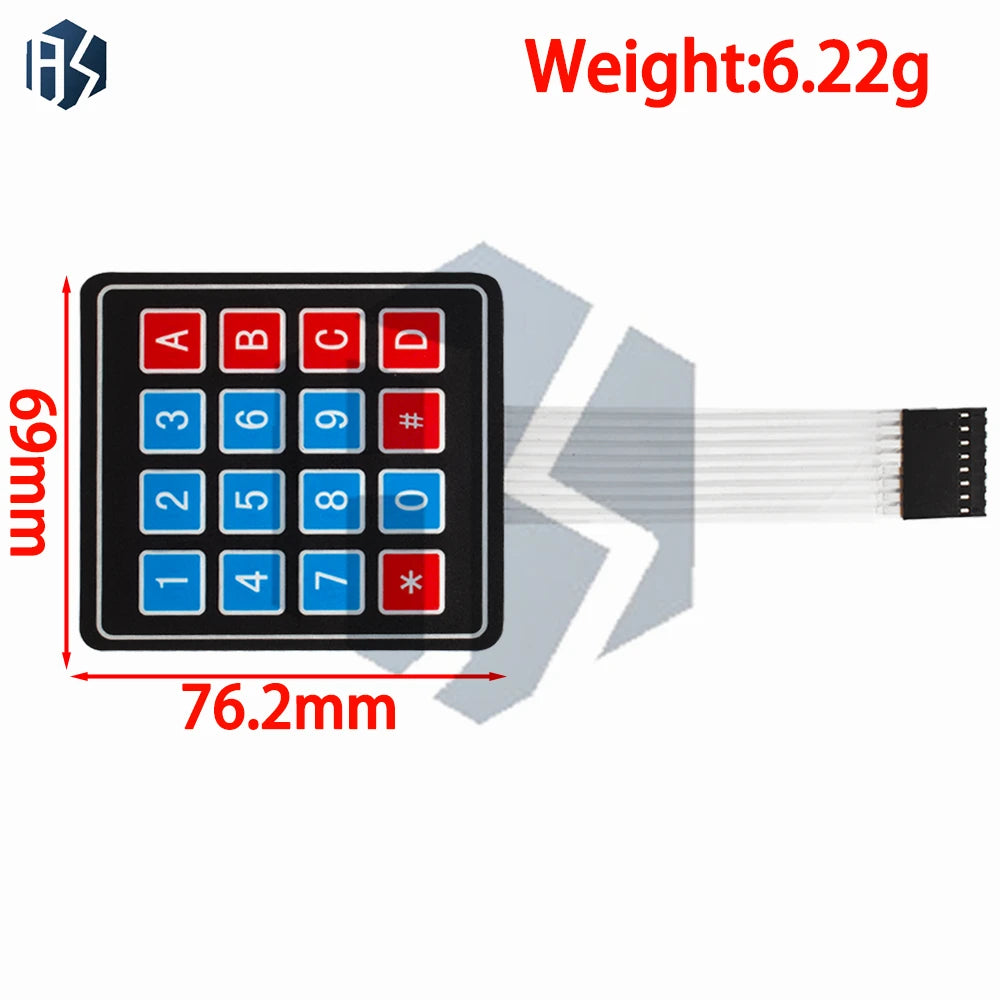 Multi Membrane Matrix Keypad 4-20 Keys Flexible Keyboard 1x4 3x4 4x4 Zpaxo