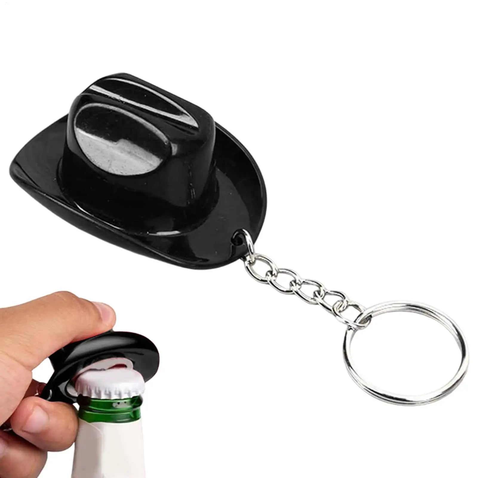 Cowboy Keychain Vintage Hat Shape Bottle Opener Car Keyring Men