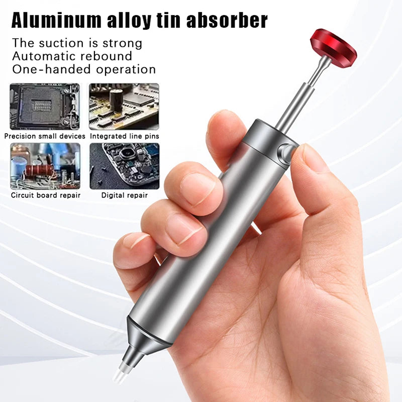 1Pc Aluminum Desoldering Pump Soldering Sucker Pen Powerful Vacuum Iron Welding Repair Tool For Electronic Component Zpaxo