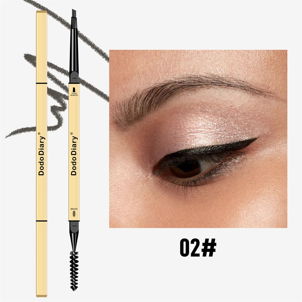 1 Small Gold Bar Double-ended Eyebrow Pencil 3D Shape Long-lasting Zpaxo 02 Grey